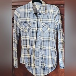 Ladies Blue Rain plaid shirt